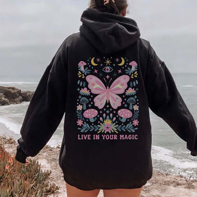 Wildflower Butterfly Inspirational Quote Hoodie