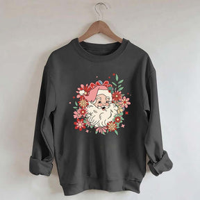 Floral Santa Christmas Daisy Sweatshirt