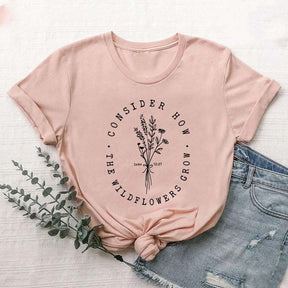 Bible Verse Wildflower Faith Prayer T-Shirt