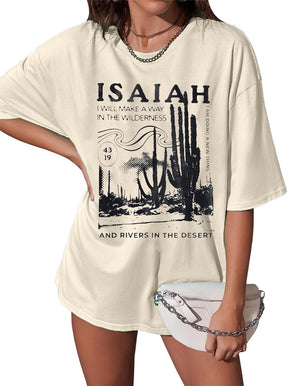 Women Oversized Faith Christian Religious T-Shirt