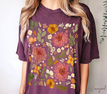 Vintage Pressed Flowers Comfort Colors Wildflowers Shirt