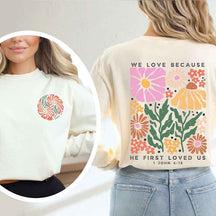 Religious Boho Flower Faith Sweatshirt