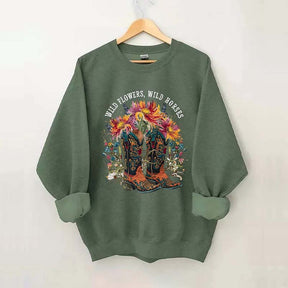 Wild Flowers Wild Horses Sweatshirt