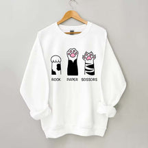 Rock Paper Scissors Cat Sweatshirt