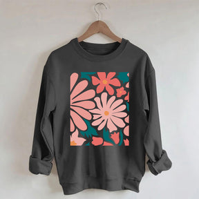 Flower Market  Pink Flowers Botanical Sweatshirt