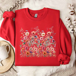 Cute Vintage Pressed Flowers Sweatshirt