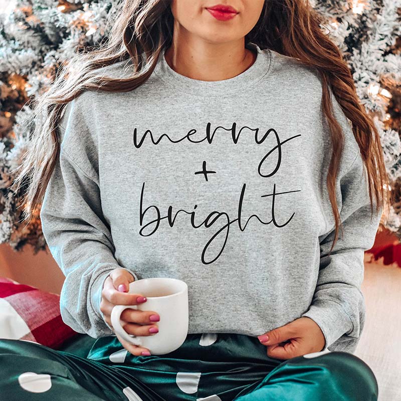 Cute Merry And Bright Holiday Sweatshirt