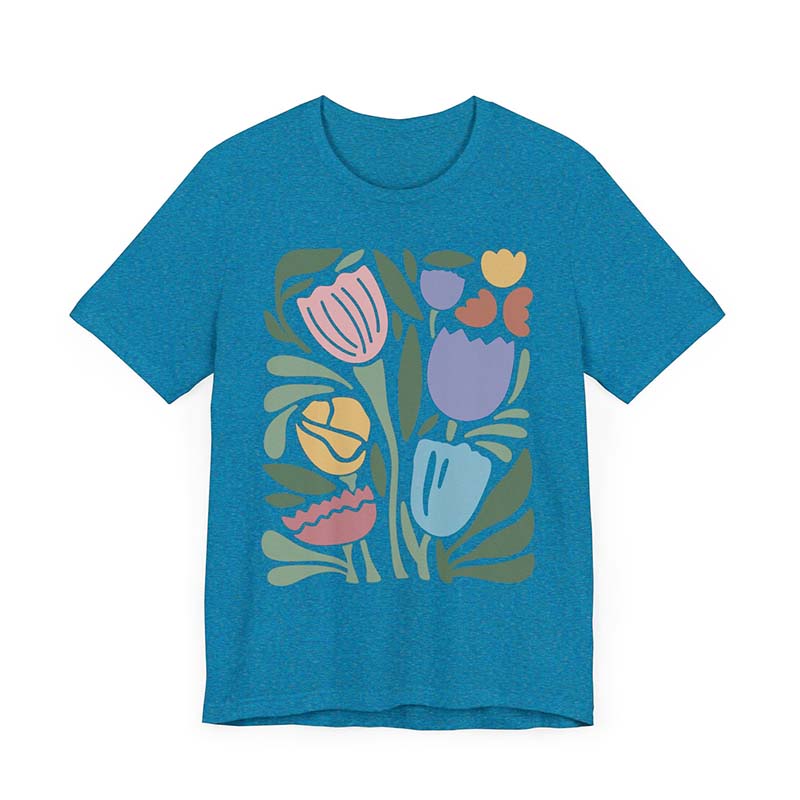 Wavy Tulips Retro Groovy Floral T-Shirt