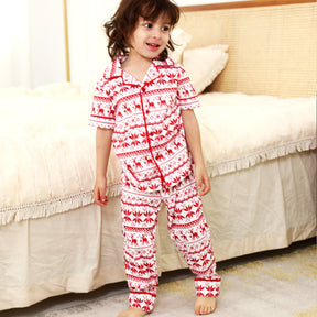 Family Matching Red Print Family Pajamas Set