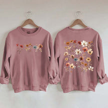 Retro Vintage Pressed Flowers Sweatshirt