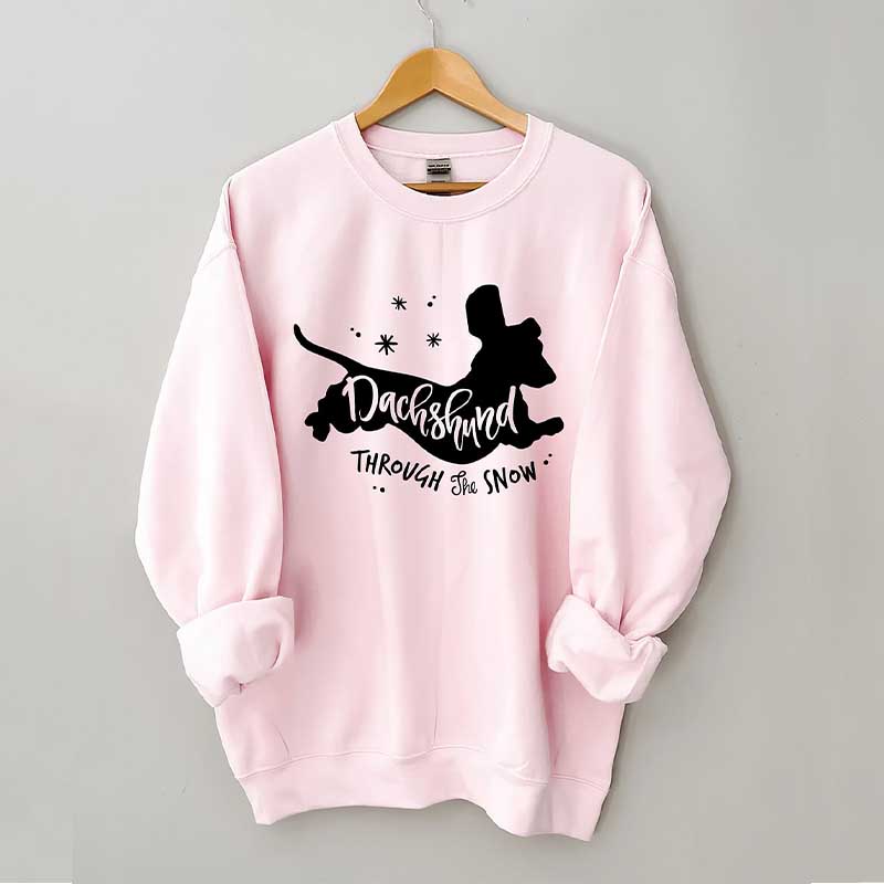 Dachshund Christmas Through The Snow Sweatshirt