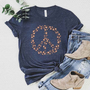 Peace Sign Symbol Wildflowers T-Shirt