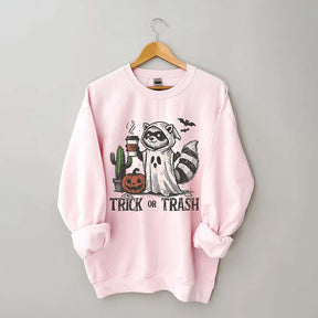 Trick Or Trash Raccoon Halloween Sweatshirt