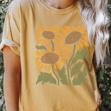 Retro Sunflower Boho Botanical T-Shirt