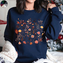 Autumnal Wildflowers Boho Floral Forest Sweatshirt