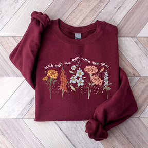 Cute Floral Teacher Sweatshirt