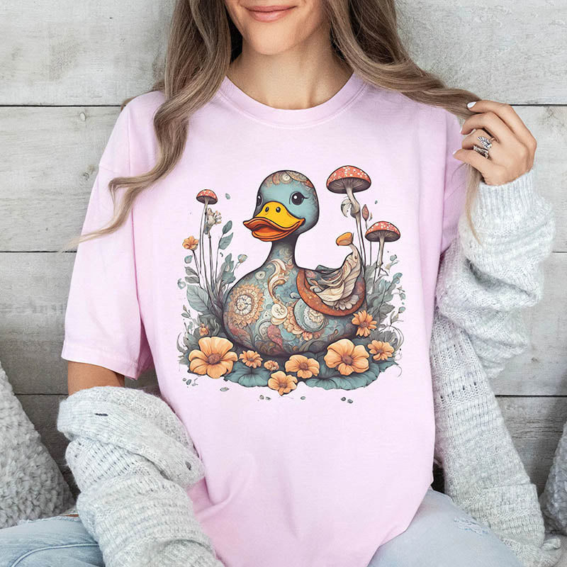 Boho Duck Wild Mushroom T-Shirt