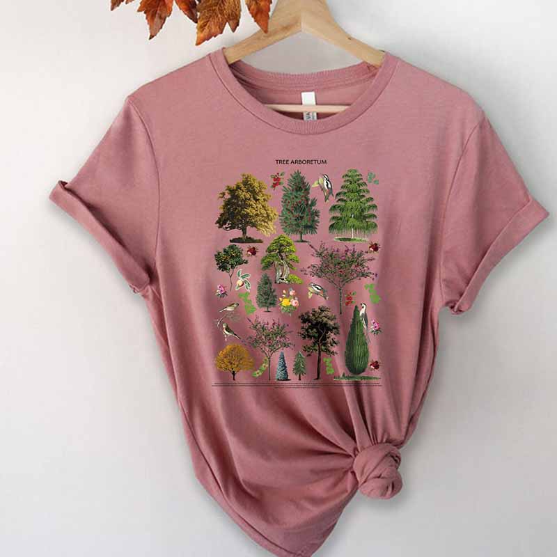 Blooming Trees Botanical Aesthetic illustration T-Shirt