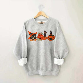 Halloween Black Cat Pumpkin Sweatshirt