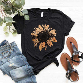 Sunflower Leopard Plant Lover T-Shirt