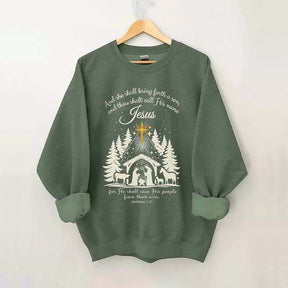 And She Shall Bring Forth A Son Jesus Christmas Sweatshirt