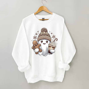 Cute Christmas Ghost Coffee Sweatshirt