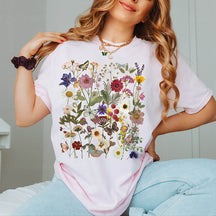 Vintage Pressed Flowers Garden Lover T-Shirt