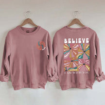 Women Christian Bible Verse Boho Flowers Sweatshirt