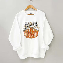 Fall Coquette Gold Glitter Pumpkin Sweatshirt