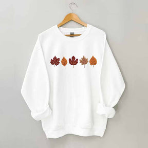 Printed Fall Leaves Sweatshirt