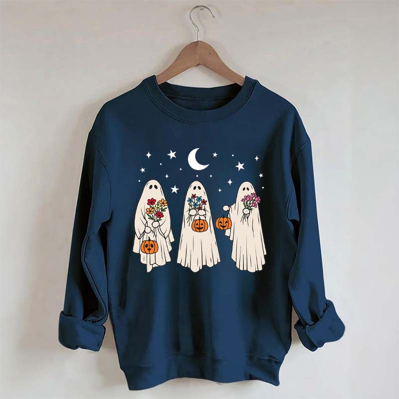 Vintage Retro Floral Ghost Sweatshirt