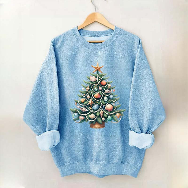 Seashell Christmas on The Beach Sweatshirt