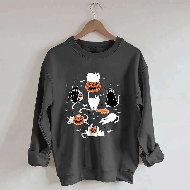 Halloween Ghost Cats Sweatshirt