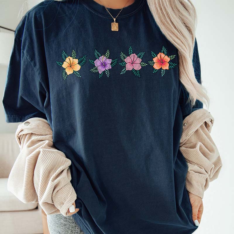 Hibiscus Flower Minimalist T-Shirt