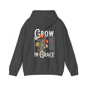 Grow In Grace Floral Spiritual Hoodie