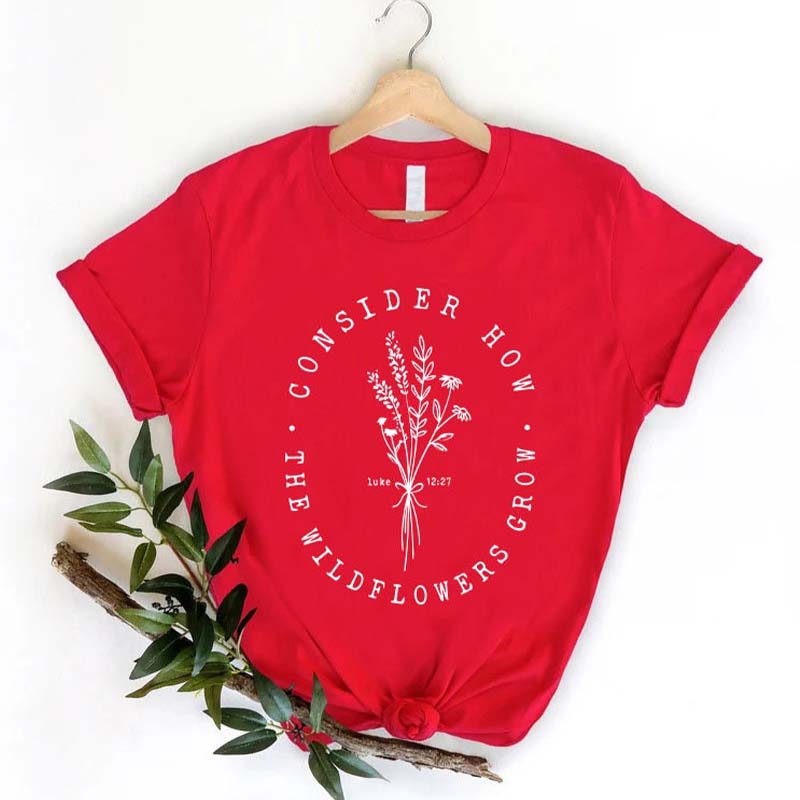 Bible Verse Wildflower Faith Prayer T-Shirt