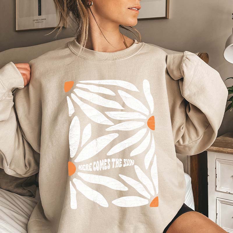 Here Comes The Sun Boho Floral Sweatshirt