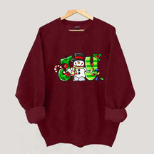 Christmas Snowman  Lights Sweatshirt