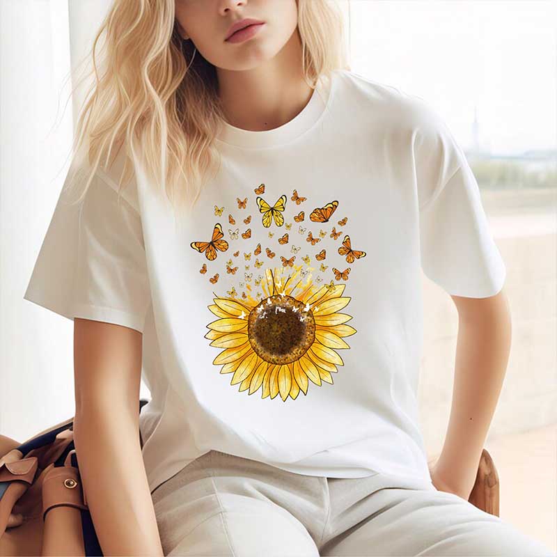 Sunflower Butterfly Botanical T-Shirt