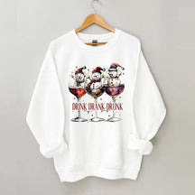 Drink Drank Drunk Snowman Sweatshirt