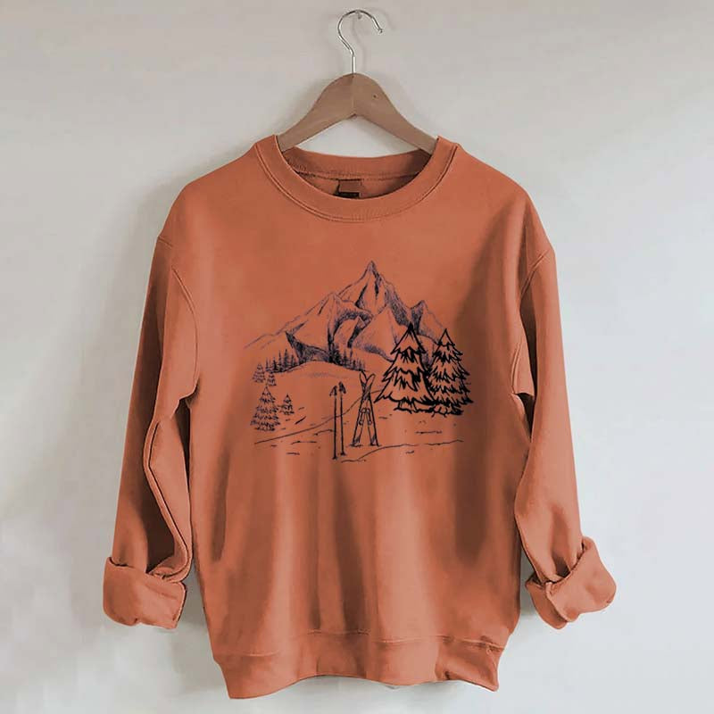 Aesthetic Ski Mountain Sweatshirt