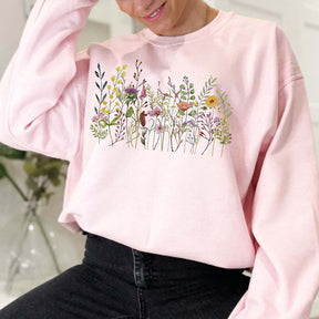 Pastel Floral Wild Flowers Lover Sweatshirt