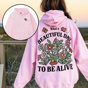 Retro Trendy Colorful  Flowers  Aesthetic Oversized Hoodie