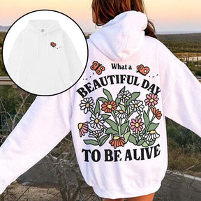 Retro Trendy Colorful  Flowers  Aesthetic Oversized Hoodie