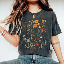 Retro Pressed Wildflowers  Boho Flower Shirt