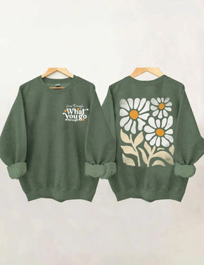 Boho Flower Sweatshirt Unisex Wildflower Print Sweatshirt