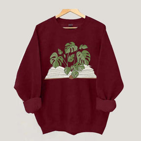 Monstera  Plant Book Comfort Colors Sweatshirt