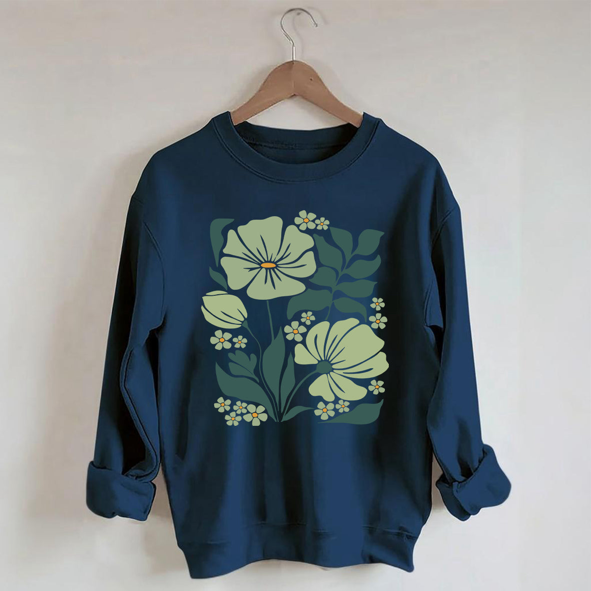 Trendy Green Flower Market Sweatshirt