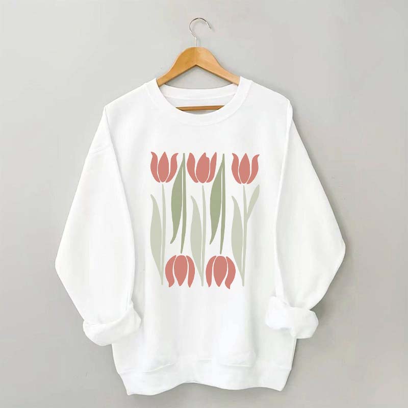 Boho Flower Fresh Tulips Sweatshirt