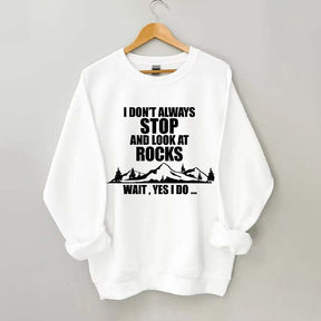 I Don't Always Stop And Look At Rocks Wait Yes I Do Sweatshirt